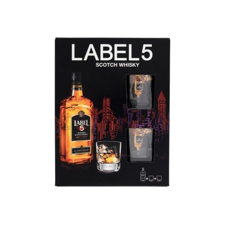 WHISKY LABEL 5 70CL CON 2 BICCHIERI