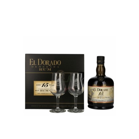 RUM EL DORADO 15 CON 2 BICCHERI